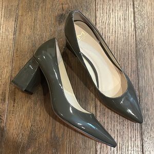 Marc Fisher LTD Dark Army Green ZALA block heel pump patent leather